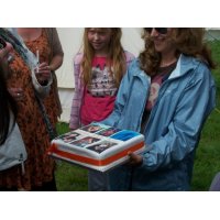 A photo cake with multiple pictures