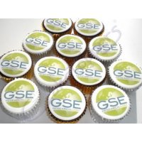 GSE Research's printed logo cupcakes