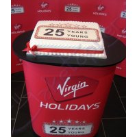 Virgin Holidays celebrated 25 years with a huge logo cake!