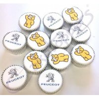 Logo and image cupcakes for Peugeot's collaboration with Children In Need